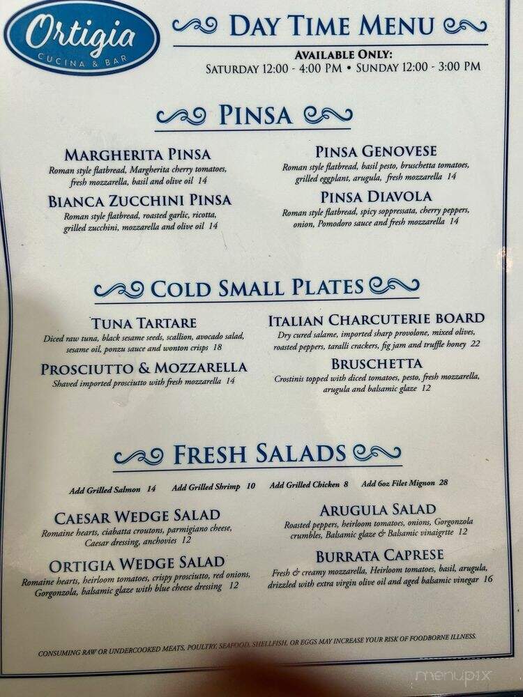Ortigia Cucina & Bar - Punta Gorda, FL menu_pic