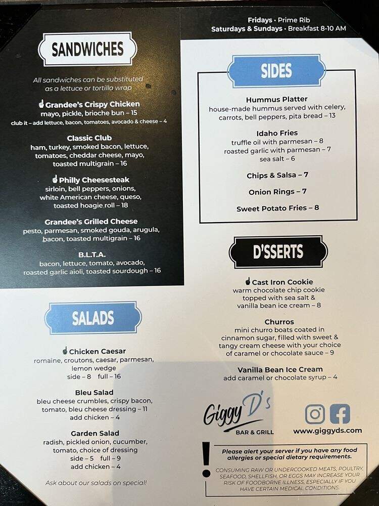 Giggy Ds - Meridian, ID menu_pic
