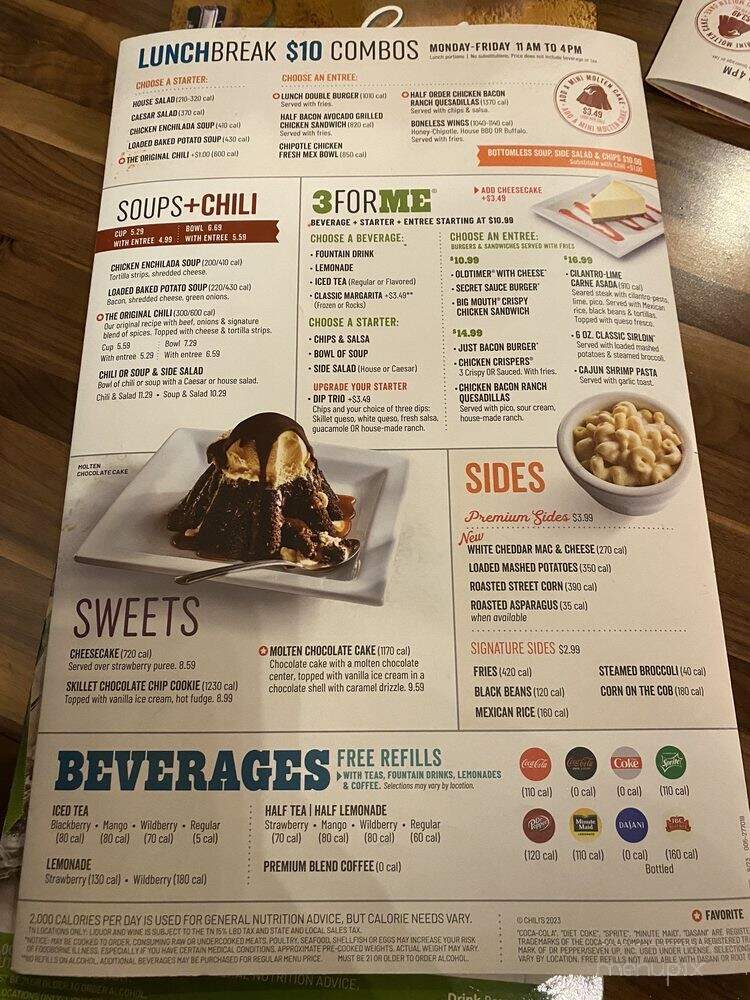 Chili's - Mesa, AZ menu_pic
