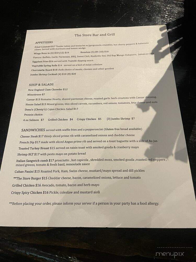 The Store Bar and Grill - Torrington, CT menu_pic