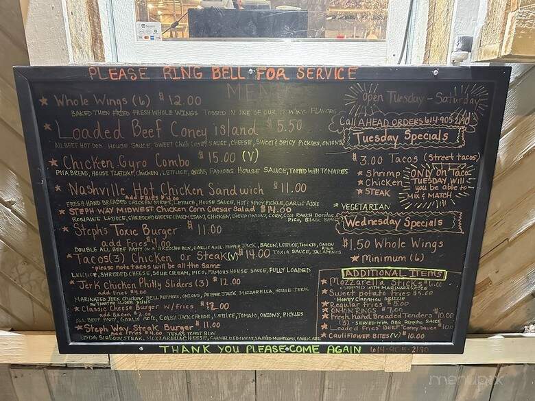 Steph's Way - Columbus, OH menu_pic