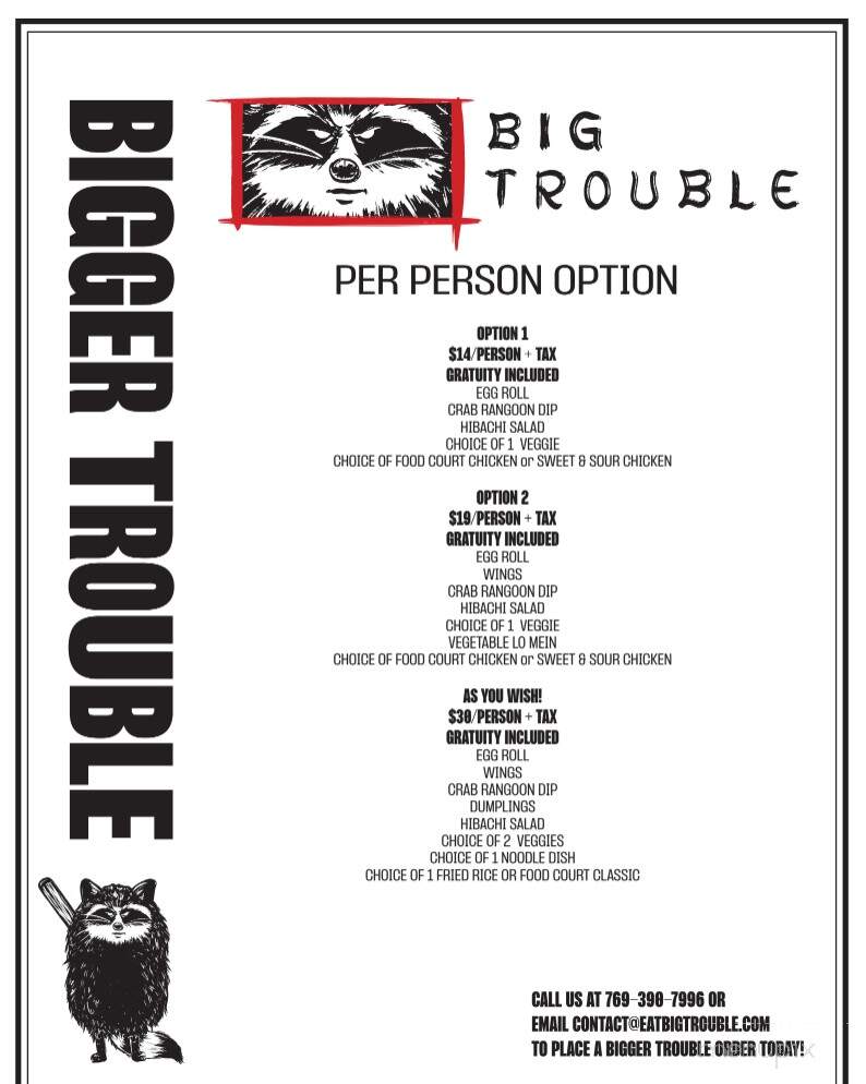 Big Trouble - Hattiesburg, MS menu_pic