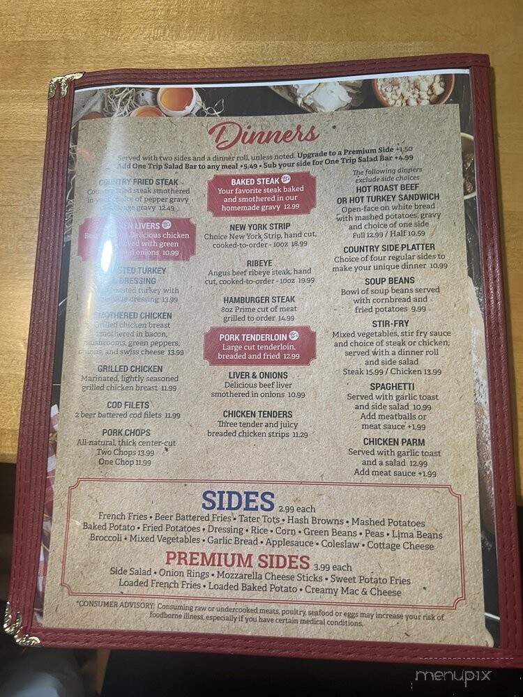 Mary B's Diner - Parkersburg, WV menu_pic