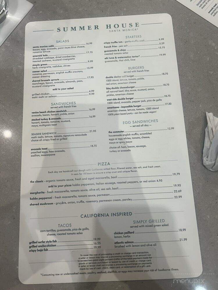 Summer House - Orlando, FL menu_pic
