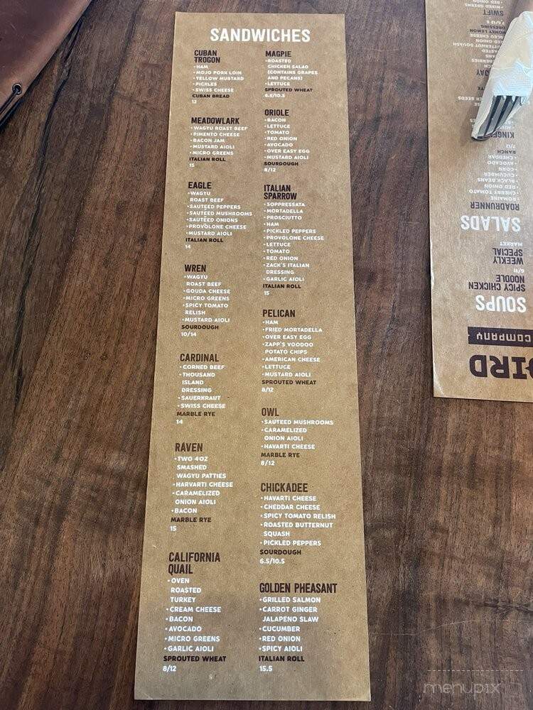 Redbird - Wichita, KS menu_pic