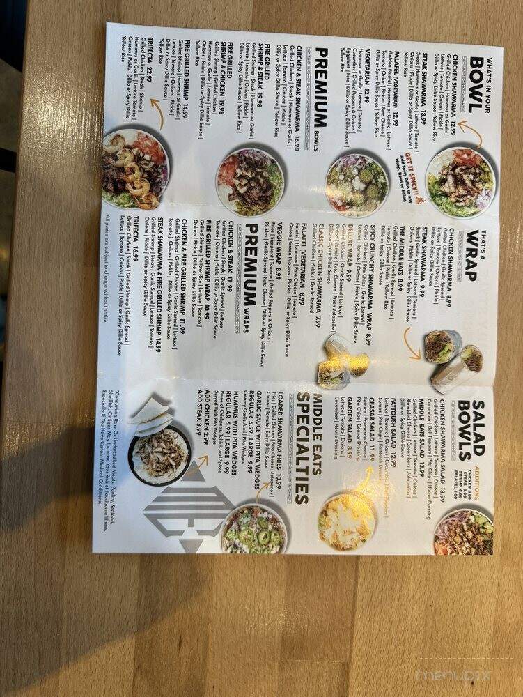 Middle Eats - Bloomfield Township, MI menu_pic