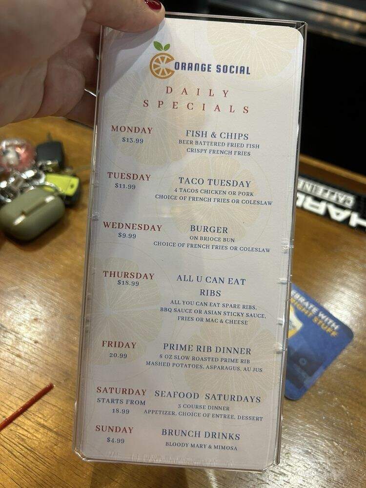 Orange Social - Orange City, FL menu_pic