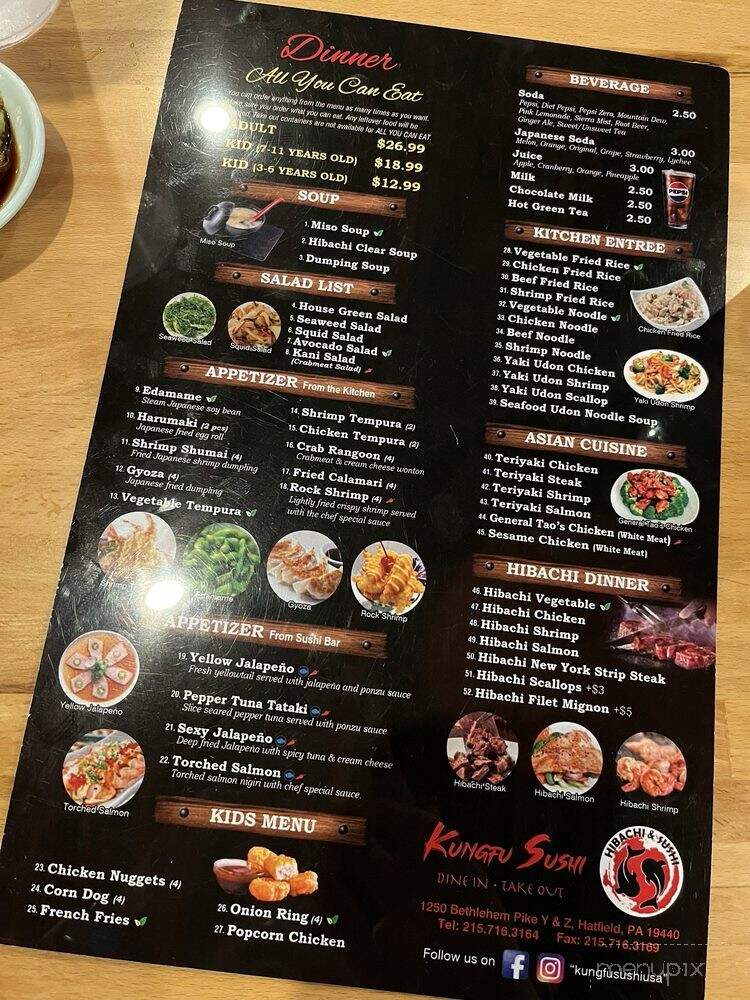 Kungfu Sushi - Hatfield, PA menu_pic