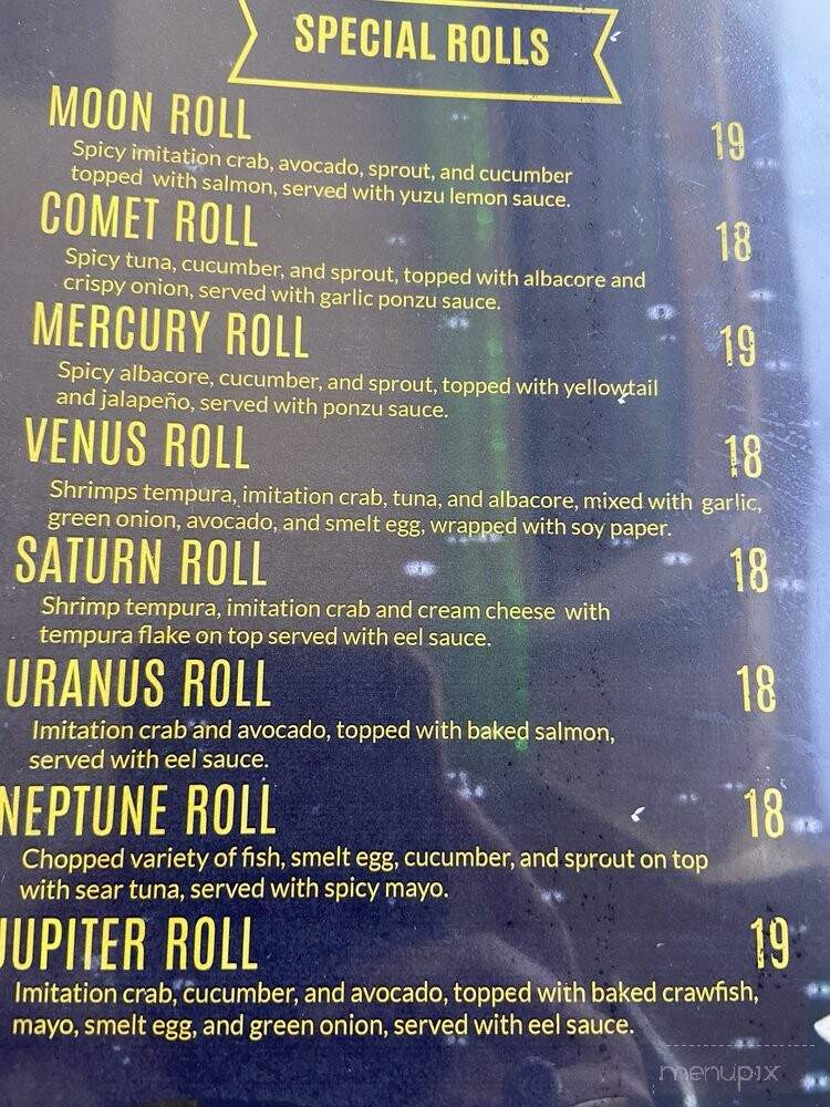 Moon Sushi Bar - Los Angeles, CA menu_pic