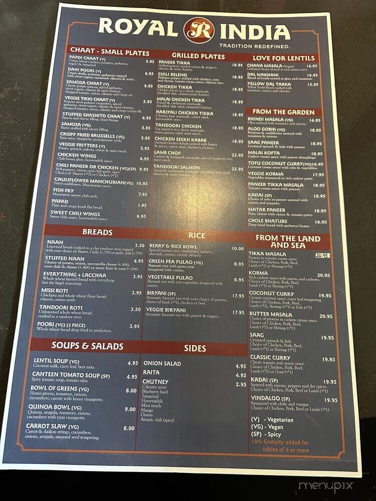 Royal India Cuisine - Corvallis, OR menu_pic