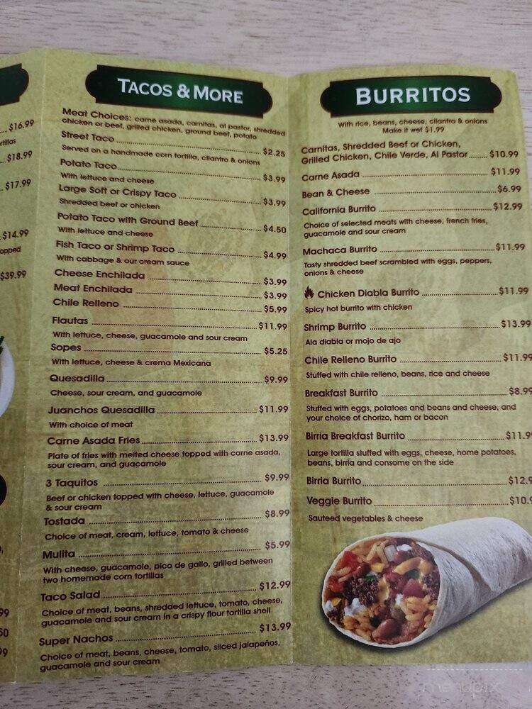Juanchos Mexican Restaurant - Upland, CA menu_pic