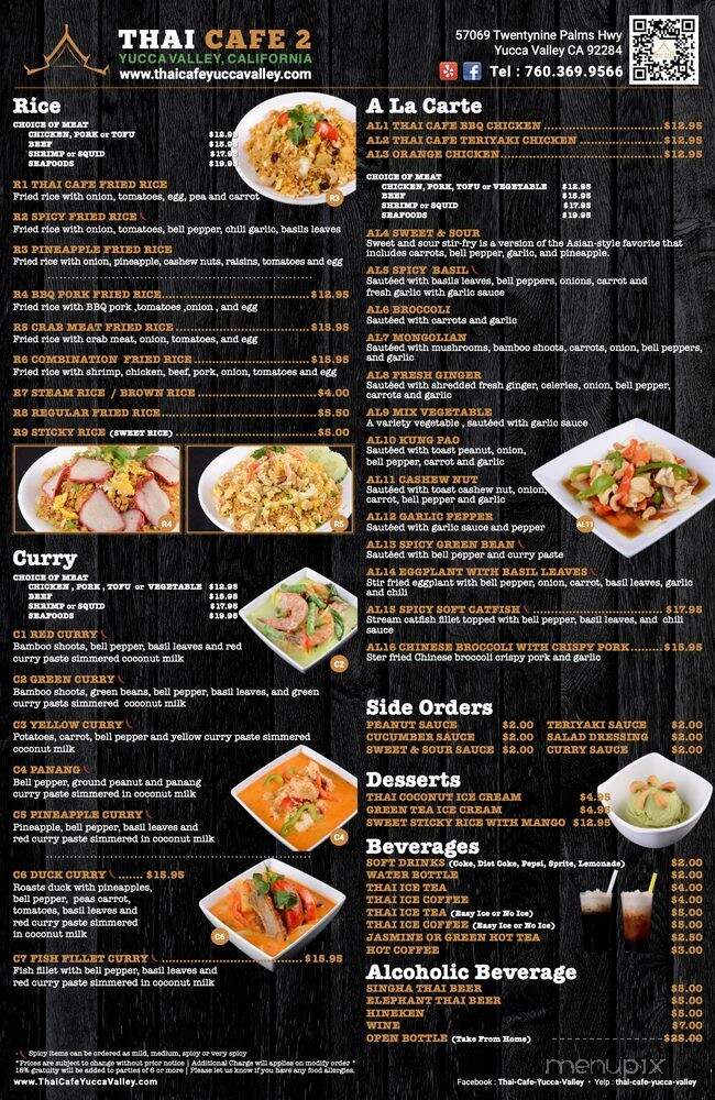 Thai Cafe 2 - Yucca Valley, CA menu_pic