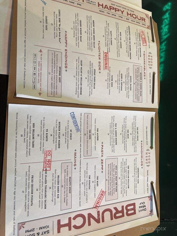 Operators Club - Dallas, TX menu_pic