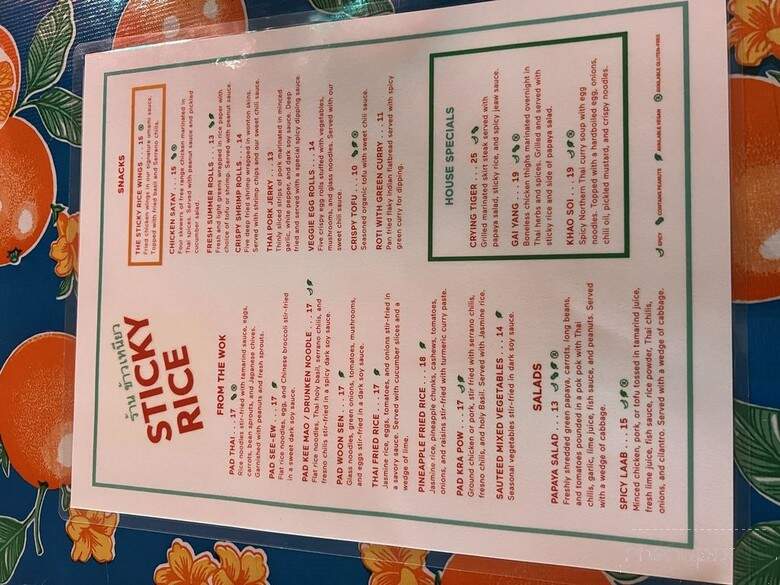 Sticky Rice - Los Angeles, CA menu_pic