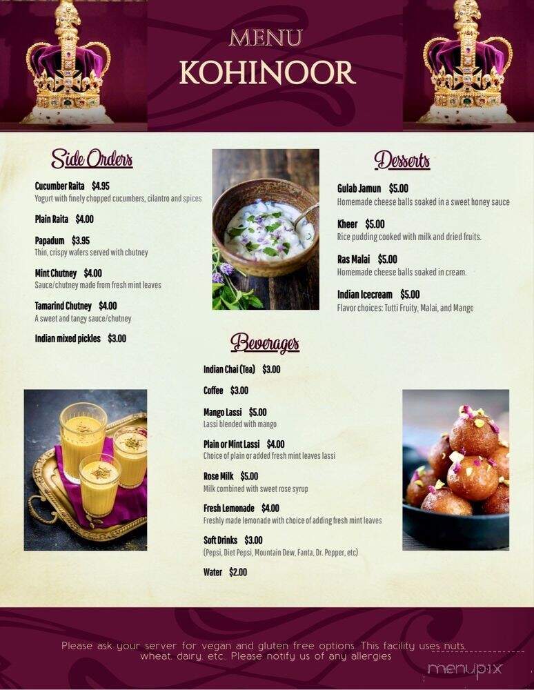 Kohinoor Indian Cuisine - Benicia, CA menu_pic