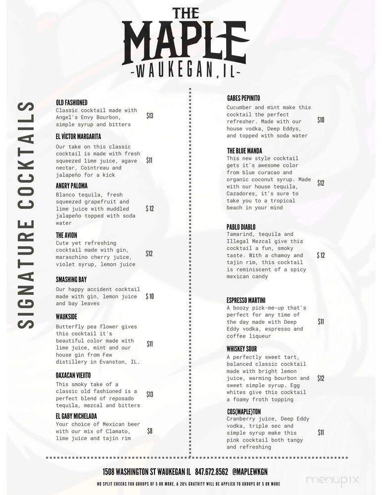The Maple - Waukegan, IL menu_pic