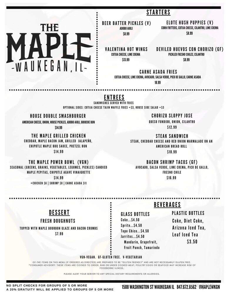 The Maple - Waukegan, IL menu_pic