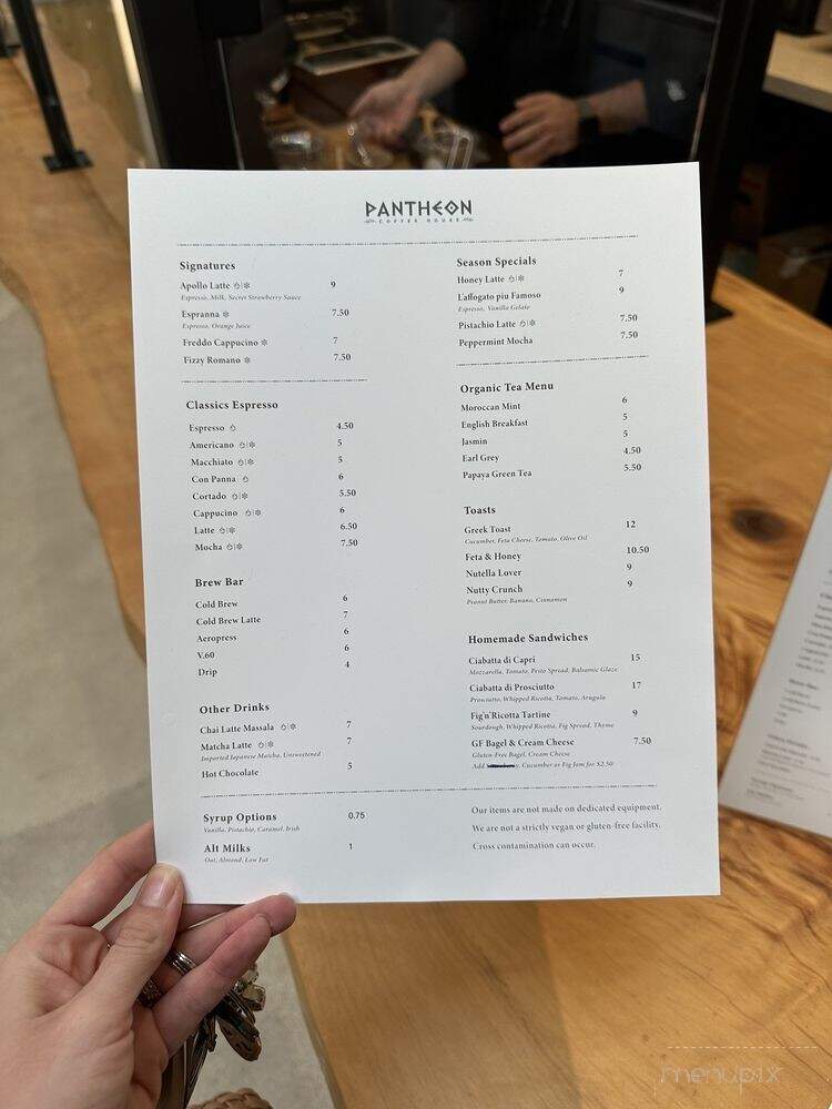Pantheon Coffee - West Hollywood, CA menu_pic
