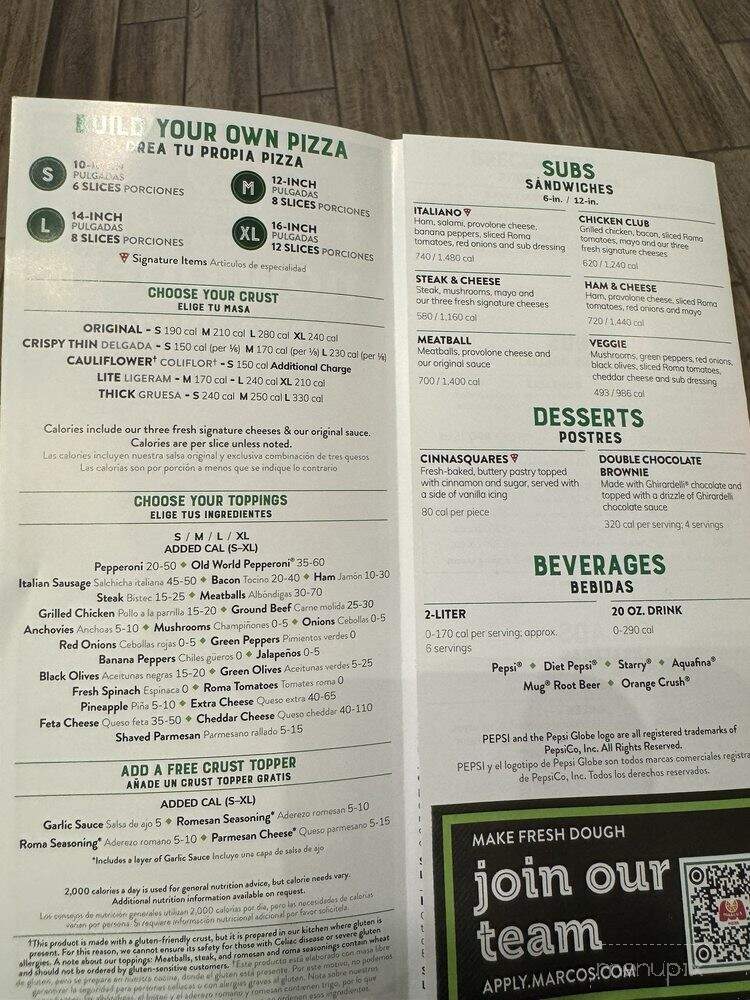 Marco's Pizza - Fontana, CA menu_pic