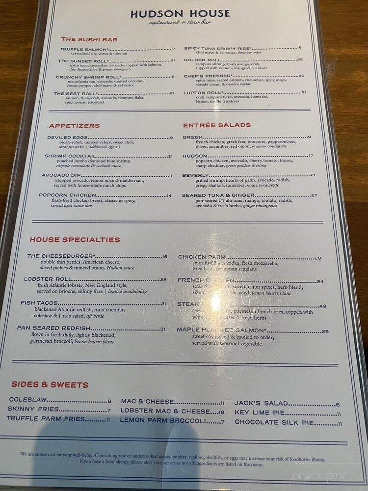Hudson House - Fort Worth, TX menu_pic