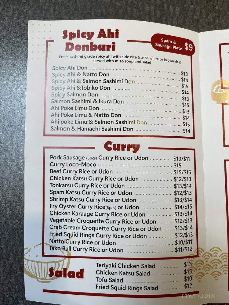 Bento & Curry - Pearl City, HI menu_pic