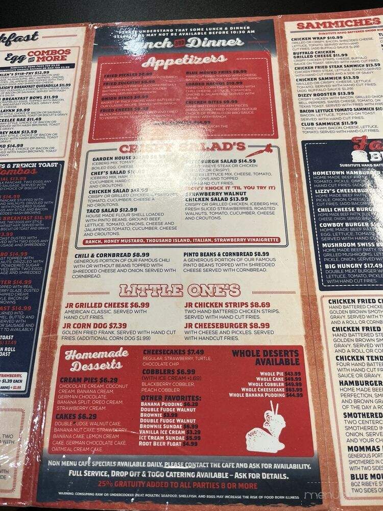Blue Mound Cafe - North Richland Hills, TX menu_pic