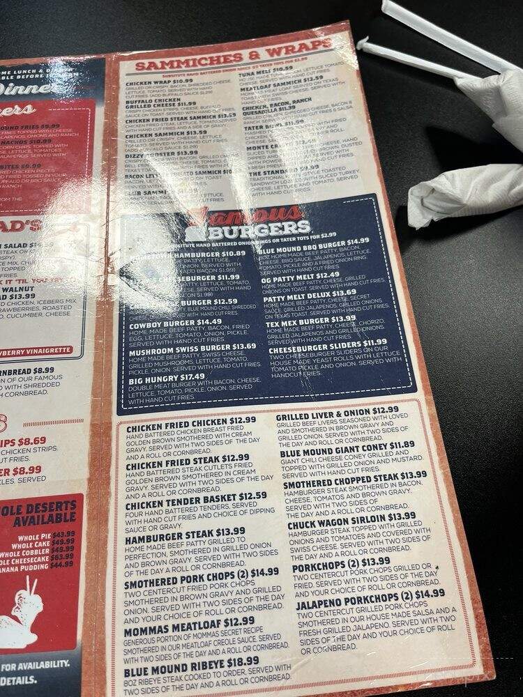 Blue Mound Cafe - North Richland Hills, TX menu_pic