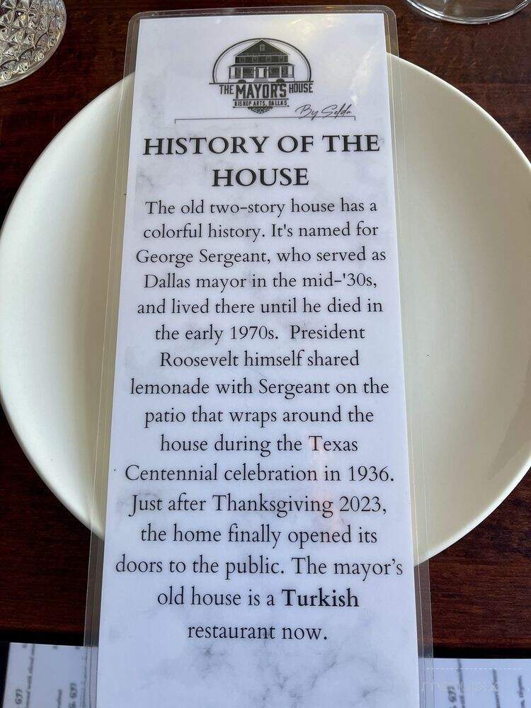 The Mayor's House By Selda - Dallas, TX menu_pic