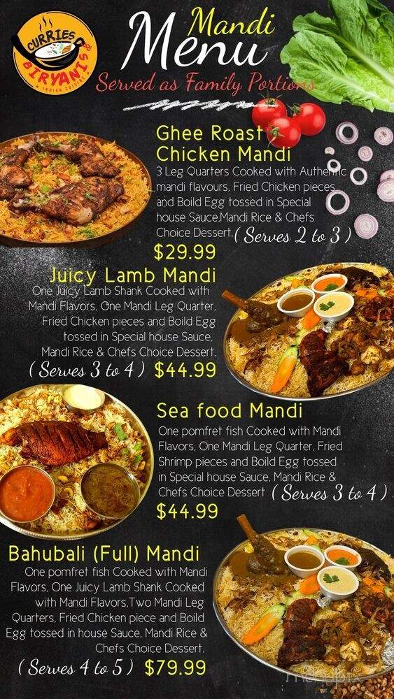 Curries & Biryanis - Folsom, CA menu_pic