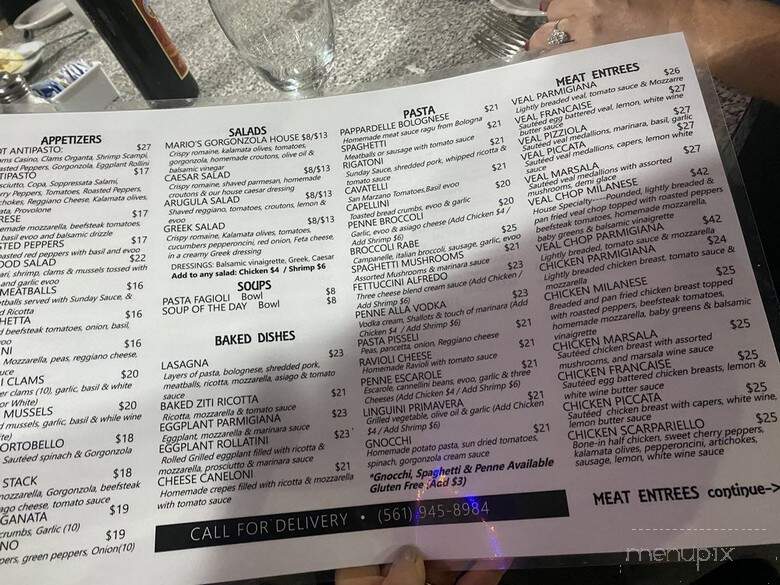 Mario's West - Boca Raton, FL menu_pic