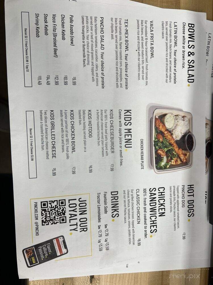 Pincho - Houston, TX menu_pic