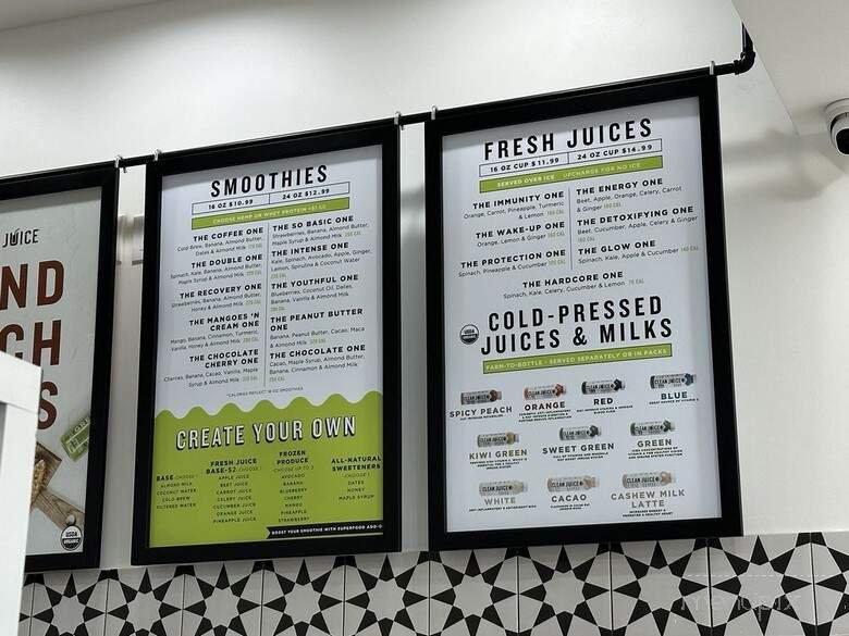 Clean Juice - Roseville, CA menu_pic