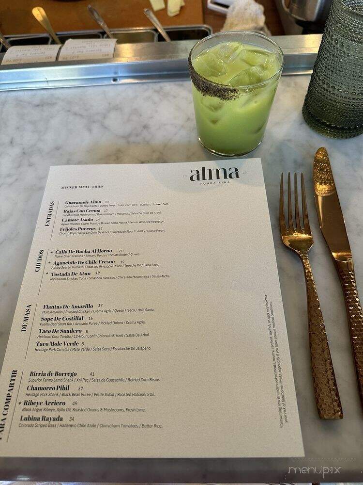 Alma Fonda Fina - Denver, CO menu_pic