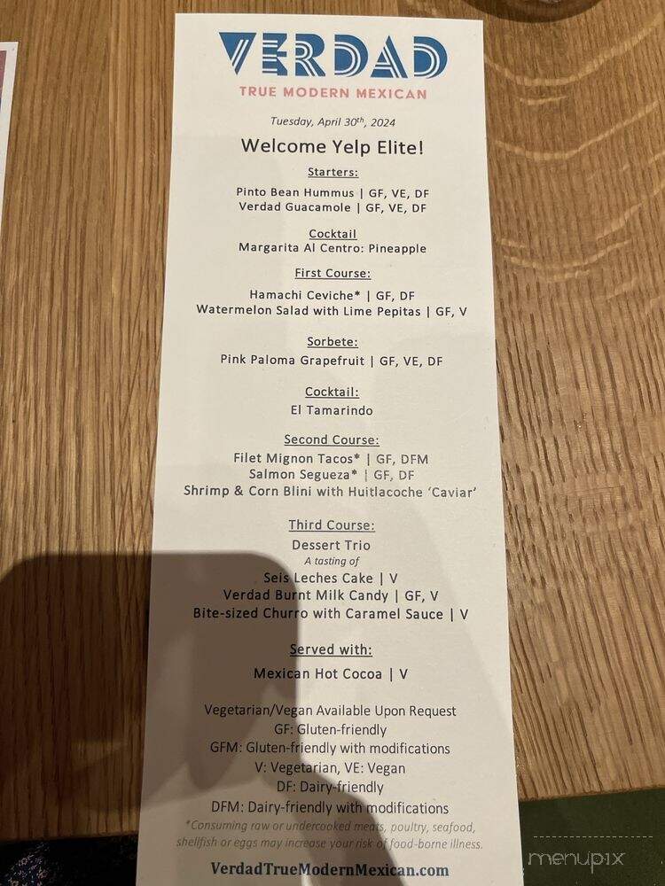 Verdad True Modern Mexican - Austin, TX menu_pic
