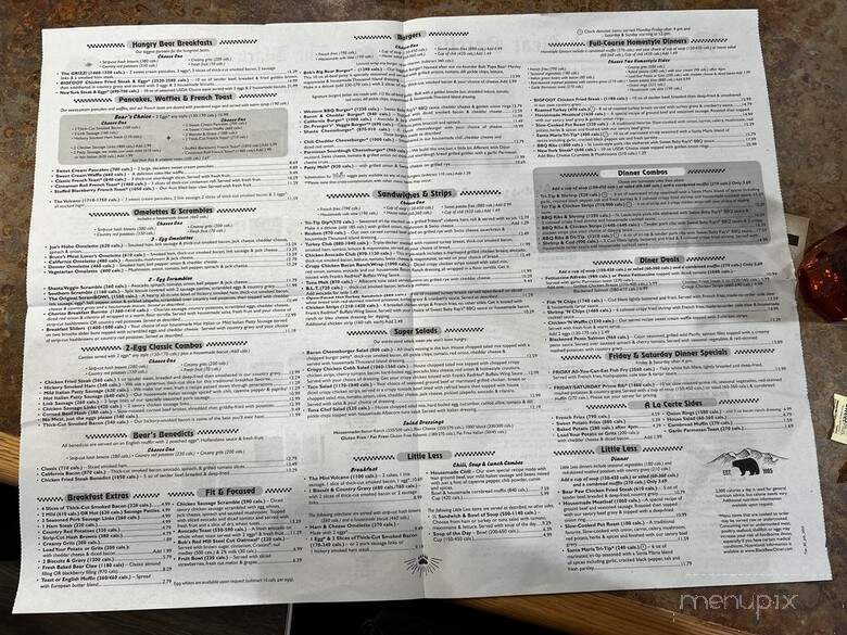 Black Bear Diner - Burleson, TX menu_pic