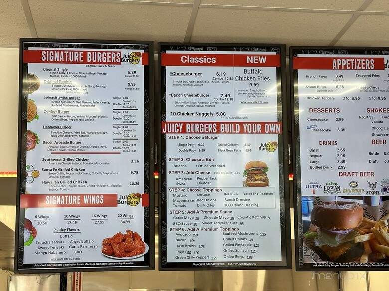 Juicy Burgers - San Diego, CA menu_pic