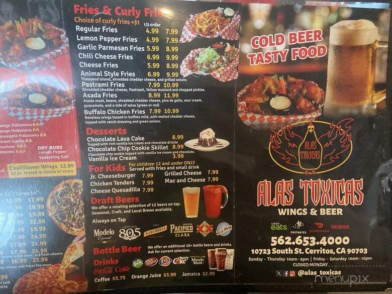 Alas Toxicas - Cerritos, CA menu_pic