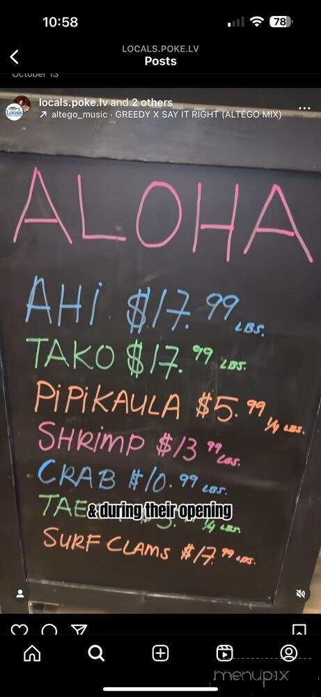 Locals Hawaiian Style Poke - Las Vegas, NV menu_pic