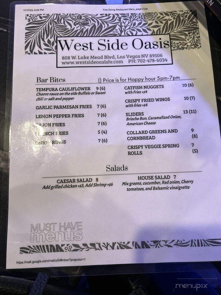 Budsy's Chicken, Fish & BBQ - Las Vegas, NV menu_pic