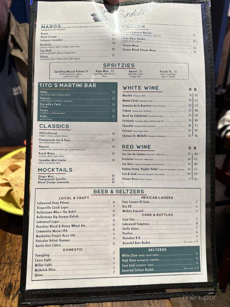 Birdie's Eastside - Dallas, TX menu_pic
