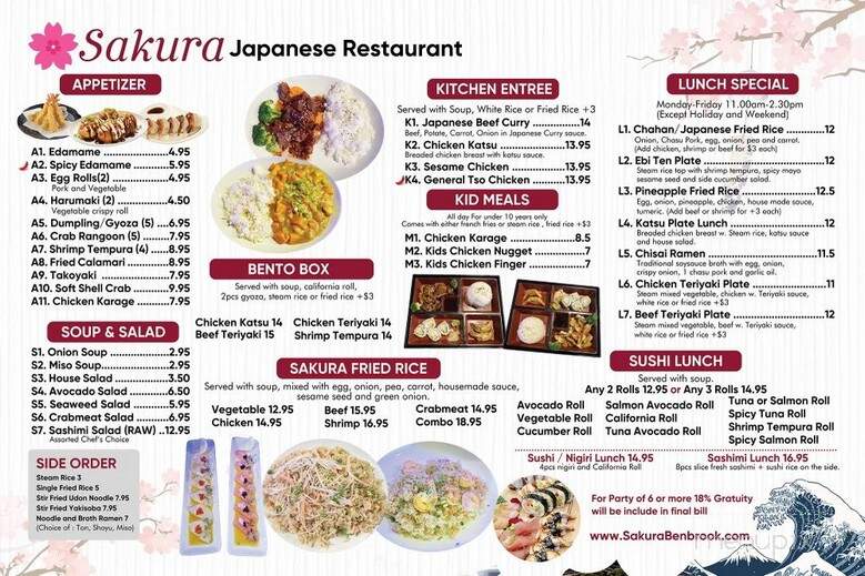 Sakura Japanese Restaurant - Benbrook, TX menu_pic