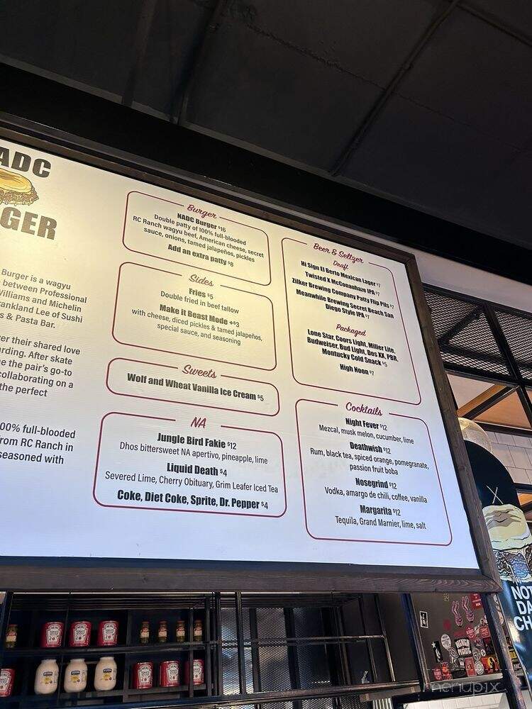 NADC Burger - Austin, TX menu_pic