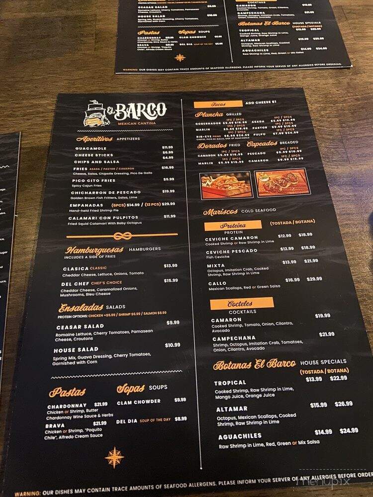 El Barco Mexican Cantina - Santa Ana, CA menu_pic