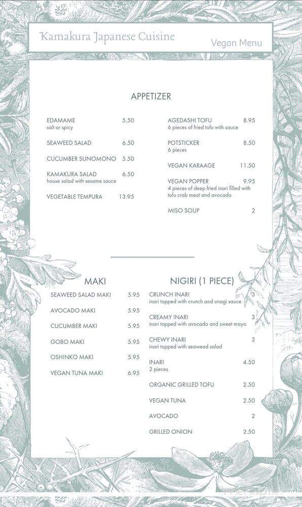 Kamakura Japanese Cuisine - Kirkland, WA menu_pic