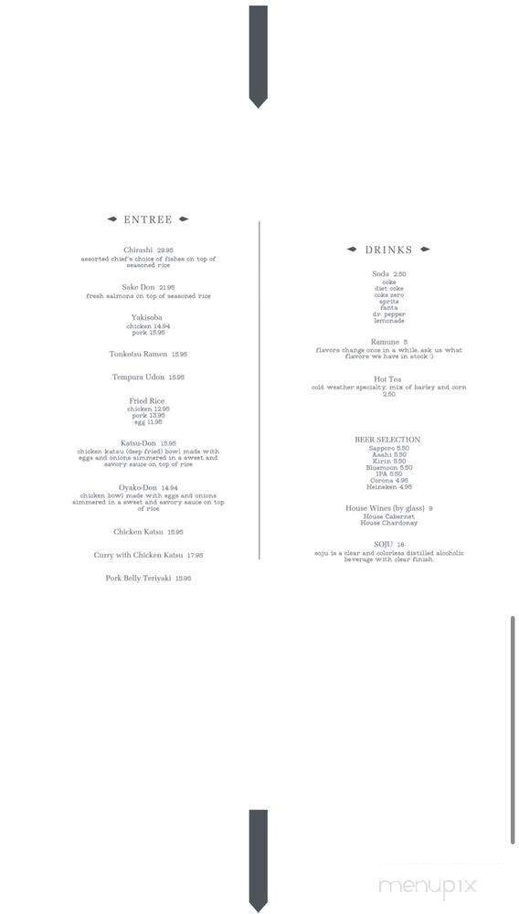 Kamakura Japanese Cuisine - Kirkland, WA menu_pic