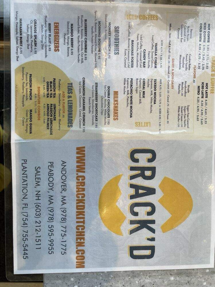 Crack'd Kitchen and Coffee - Plantation, FL menu_pic