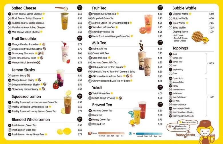Happy Lemon - Garden Grove, CA menu_pic