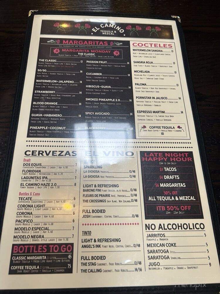 El Camino - Boca Raton, FL menu_pic