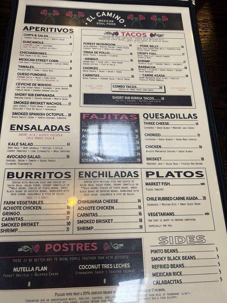El Camino - Boca Raton, FL menu_pic