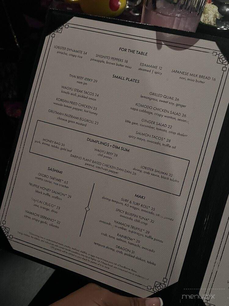 Komodo Las Vegas - Las Vegas, NV menu_pic